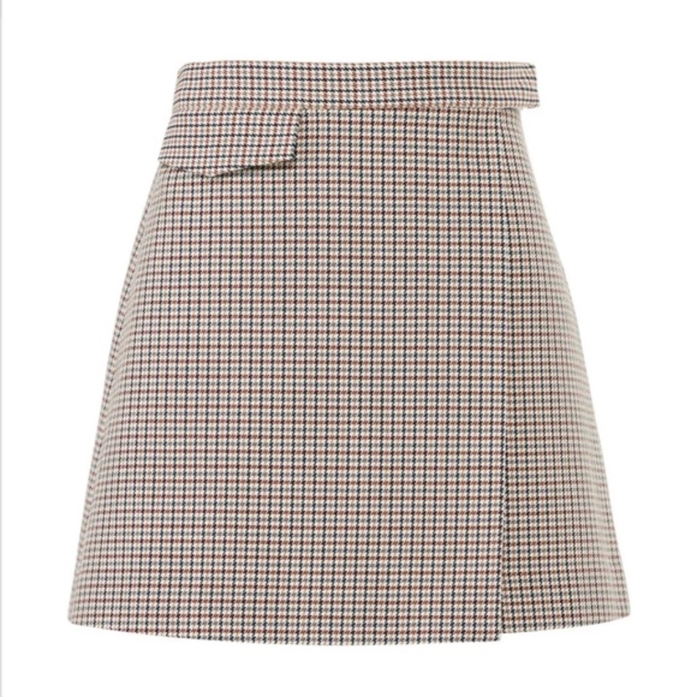Theory Snap-Tab Fremont Plaid Skirt, Size 2